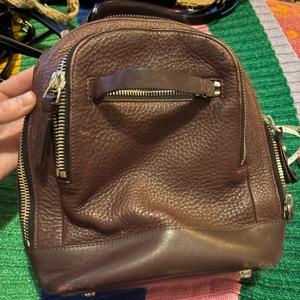 mackage super heavy duty but cute leather mini backpack